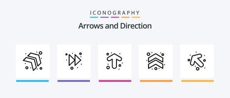 pijl lijn 5 icoon pak inclusief . Rechtsaf. Rechtsaf. pijl. creatief pictogrammen ontwerp vector