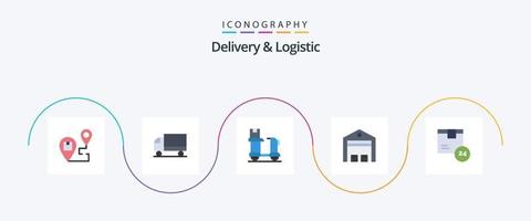 levering en logistiek vlak 5 icoon pak inclusief Verzenden. levering. vervoer. Product. levering vector