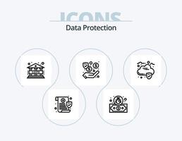 gegevens bescherming lijn icoon pak 5 icoon ontwerp. . gegevens. veiligheid. wolk. veiligheid vector