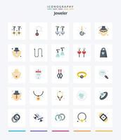 creatief sieraden 25 vlak icoon pak zo net zo sieraden. ketting. accessoire. goud. nacklace vector