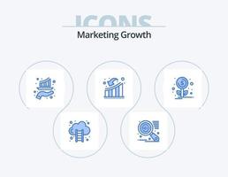 afzet groei blauw icoon pak 5 icoon ontwerp. financiering. groei. grafiek. ondergang. zakenman vector