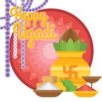 Ugadi Illustratie vector