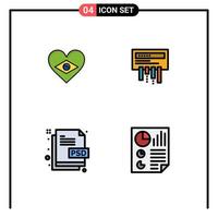 voorraad vector icoon pak van 4 lijn tekens en symbolen voor hart ontwerp liefde Wifi het dossier bewerkbare vector ontwerp elementen
