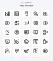 creatief video productie 25 schets icoon pak zo net zo camera. laptop . camera. multimedia . video vector