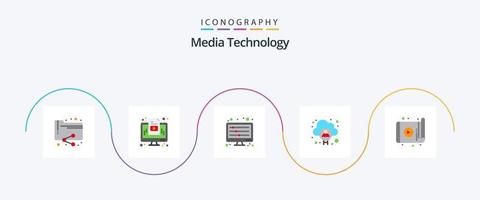 media technologie vlak 5 icoon pak inclusief tablet. gebruiker. gelijkmaker. Mens. account vector