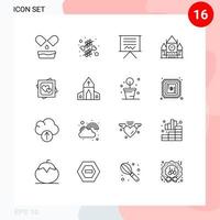 16 universeel schets tekens symbolen van hart mijlpaal bord regering Canada bewerkbare vector ontwerp elementen