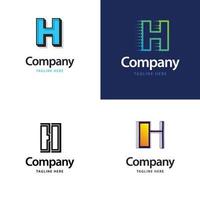 brief h groot logo pak ontwerp creatief modern logos ontwerp voor uw bedrijf vector