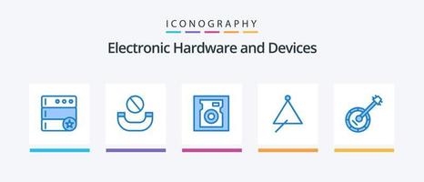 apparaten blauw 5 icoon pak inclusief muziek. banjo. moeilijk. geluid. geluid. creatief pictogrammen ontwerp vector
