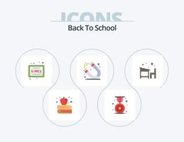 terug naar school- vlak icoon pak 5 icoon ontwerp. school. onderwijs. onderwijs. bureau. school- vector