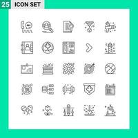 voorraad vector icoon pak van 25 lijn tekens en symbolen voor kleur technologie gebruiker afdrukken server bewerkbare vector ontwerp elementen