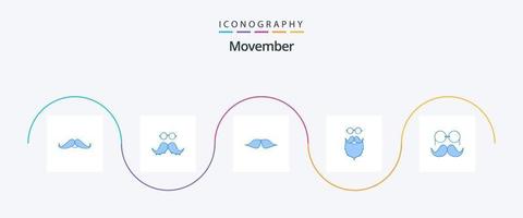 movember blauw 5 icoon pak inclusief . gebaard. Heren. movember vector