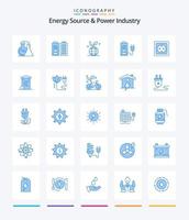 creatief energie bron en macht industrie 25 blauw icoon pak zo net zo energie. plug. groei. stroom. accumulator vector