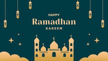 luxe gelukkig Ramadhan kareem achtergrond vector