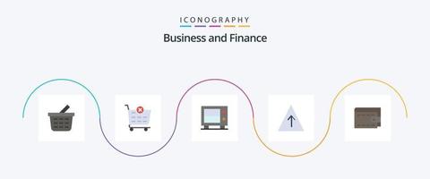 financiën vlak 5 icoon pak inclusief . veilig. portemonnee. contant geld vector