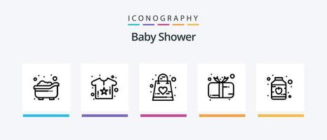 baby douche lijn 5 icoon pak inclusief peuter. koekjes. kind. biscuit. kinderen. creatief pictogrammen ontwerp vector