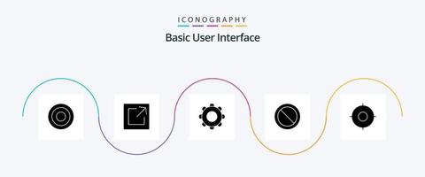 eenvoudig glyph 5 icoon pak inclusief essentieel. set. eenvoudig. verbod vector