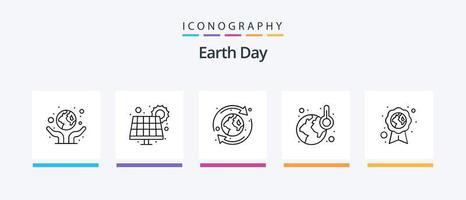 aarde dag lijn 5 icoon pak inclusief gemeenschap. groente. wereld. guirlande. groente. creatief pictogrammen ontwerp vector