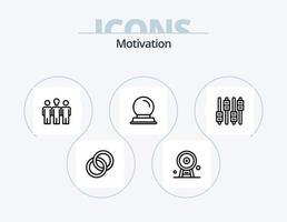 motivatie lijn icoon pak 5 icoon ontwerp. motivatie. dollar. instelling. contant geld. kijk maar vector