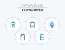 apparaten blauw icoon pak 5 icoon ontwerp. . elektronisch. vector