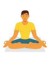 man training door yoga meditatie. vector