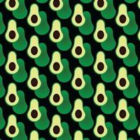 avocado patroon op zwart vector