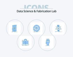 gegevens wetenschap en verzinsel laboratorium blauw icoon pak 5 icoon ontwerp. bedrijf. analyse. kennis. wetenschap. mobiel vector