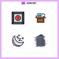 4 creatief pictogrammen modern tekens en symbolen van doos tafel computer toezicht houden op Gezondheid bewerkbare vector ontwerp elementen