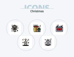 Kerstmis lijn gevulde icoon pak 5 icoon ontwerp. . bioscoop. . Hollywood vector