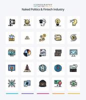 creatief naakt politiek en FinTech industrie 25 lijn gevulde icoon pak zo net zo idee. financiën. algoritme. FinTech innovatie. bescherming vector