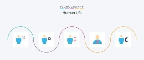 menselijk vlak 5 icoon pak inclusief lichaam. avatar. menselijk. menselijk. lichaam vector