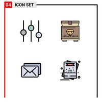 voorraad vector icoon pak van 4 lijn tekens en symbolen voor controles kaart schat bedrijf eid bewerkbare vector ontwerp elementen