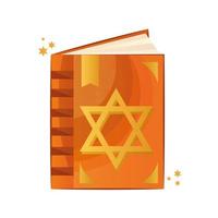 Chanoeka-boek met traditioneel pictogram van de joodse sterviering vector