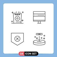 4 creatief pictogrammen modern tekens en symbolen van Patat beschermen partij ontwikkelen schild bewerkbare vector ontwerp elementen