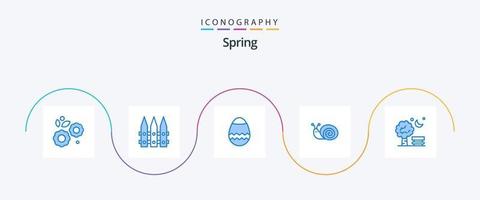 voorjaar blauw 5 icoon pak inclusief park. bank. Pasen. de lente. Pasen vector