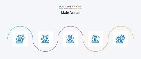mannetje avatar blauw 5 icoon pak inclusief clown. politie. avatar. officier. officier vector