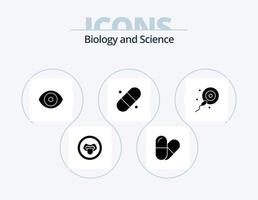 biologie glyph icoon pak 5 icoon ontwerp. . bio. laboratorium. sperma. gips vector