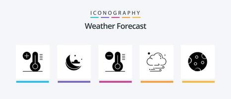 weer glyph 5 icoon pak inclusief . slaap. temperatuur. nacht. vol. creatief pictogrammen ontwerp vector