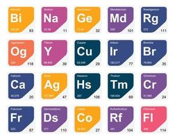 20 preiodisch tafel van de elementen icoon pak ontwerp vector