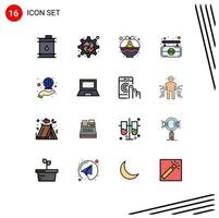 reeks van 16 modern ui pictogrammen symbolen tekens voor Internationale Dekking kar Patrick bord bewerkbare creatief vector ontwerp elementen