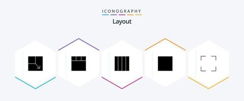 lay-out 25 glyph icoon pak inclusief . vol scherm. vector