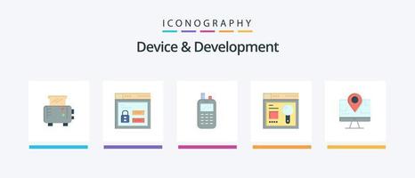 apparaat en ontwikkeling vlak 5 icoon pak inclusief plaats. computer . radio. onderwijs. web. creatief pictogrammen ontwerp vector