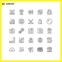 modern reeks van 25 lijnen pictogram van wet puzzel confetti onderwijs vakantie bewerkbare vector ontwerp elementen