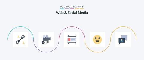 web en sociaal media vlak 5 icoon pak inclusief . gebruiker. gebruikers. Mens. chatten vector