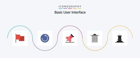 eenvoudig vlak 5 icoon pak inclusief . eenvoudig. schaak vector