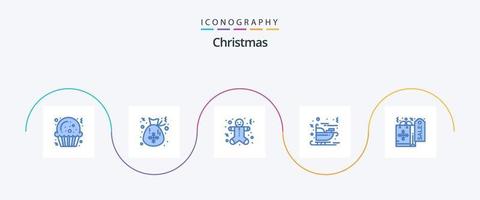 Kerstmis blauw 5 icoon pak inclusief Kerstmis. kerstmis. koekje. de kerstman. Kerstmis vector