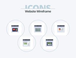 website wireframe vlak icoon pak 5 icoon ontwerp. web. internetten. website. video. web vector