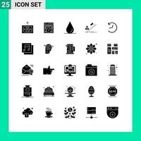 modern reeks van 25 solide glyphs en symbolen zo net zo albums logo water twitter leider bewerkbare vector ontwerp elementen