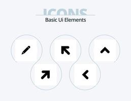 eenvoudig ui elementen glyph icoon pak 5 icoon ontwerp. teken. pijlen. studie. pijl. omhoog vector
