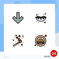 4 creatief pictogrammen modern tekens en symbolen van pijl Valentijn brand sushi vakantie sirene bewerkbare vector ontwerp elementen