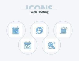 web hosting blauw icoon pak 5 icoon ontwerp. aarde. meter. bladzijde. internetten. wereld vector